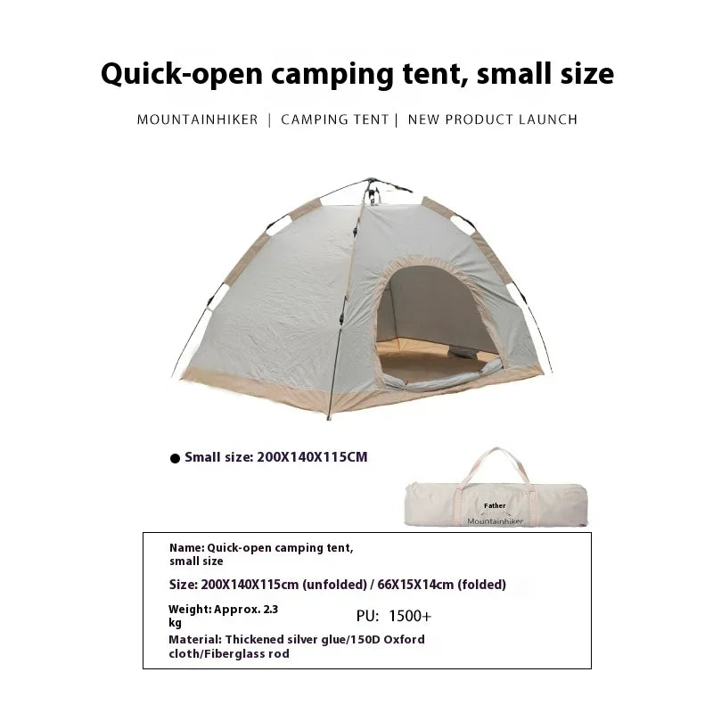 MOUNTAINHIKER Outdoor Tent – Fully Automatic, Quick-Opening, Rainproof & Sun-Resistant (3-4 Person)