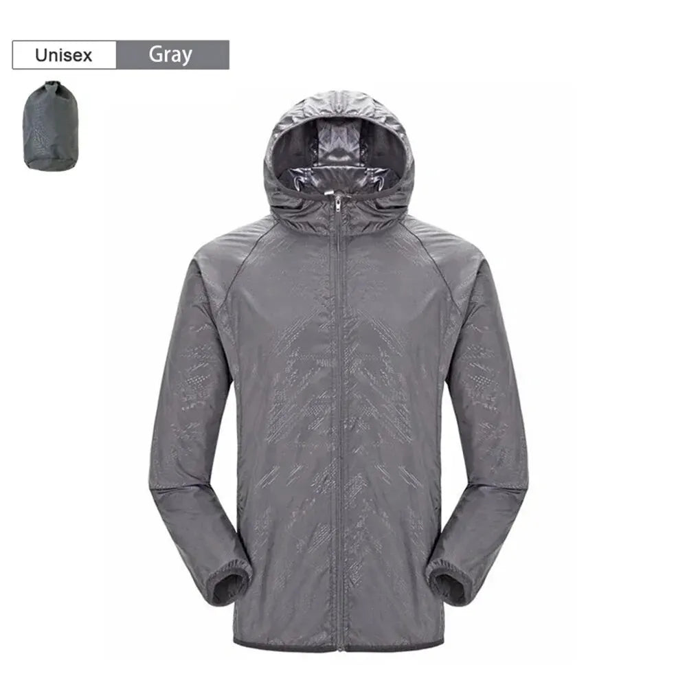 Camping Rain Jacket – Unisex Waterproof Sun Protection Windbreaker