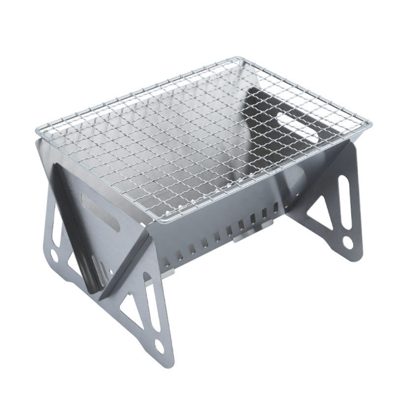 GrillForge™ – Foldable Stainless Steel Charcoal Grill for Outdoor Adventures