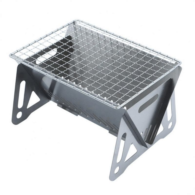 GrillForge™ – Foldable Stainless Steel Charcoal Grill for Outdoor Adventures
