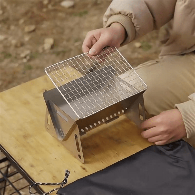 GrillForge™ – Foldable Stainless Steel Charcoal Grill for Outdoor Adventures