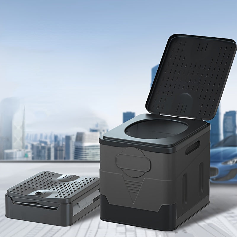 Portable Folding Car Toilet – Emergency Outdoor Camping Toilet with Expandable Design