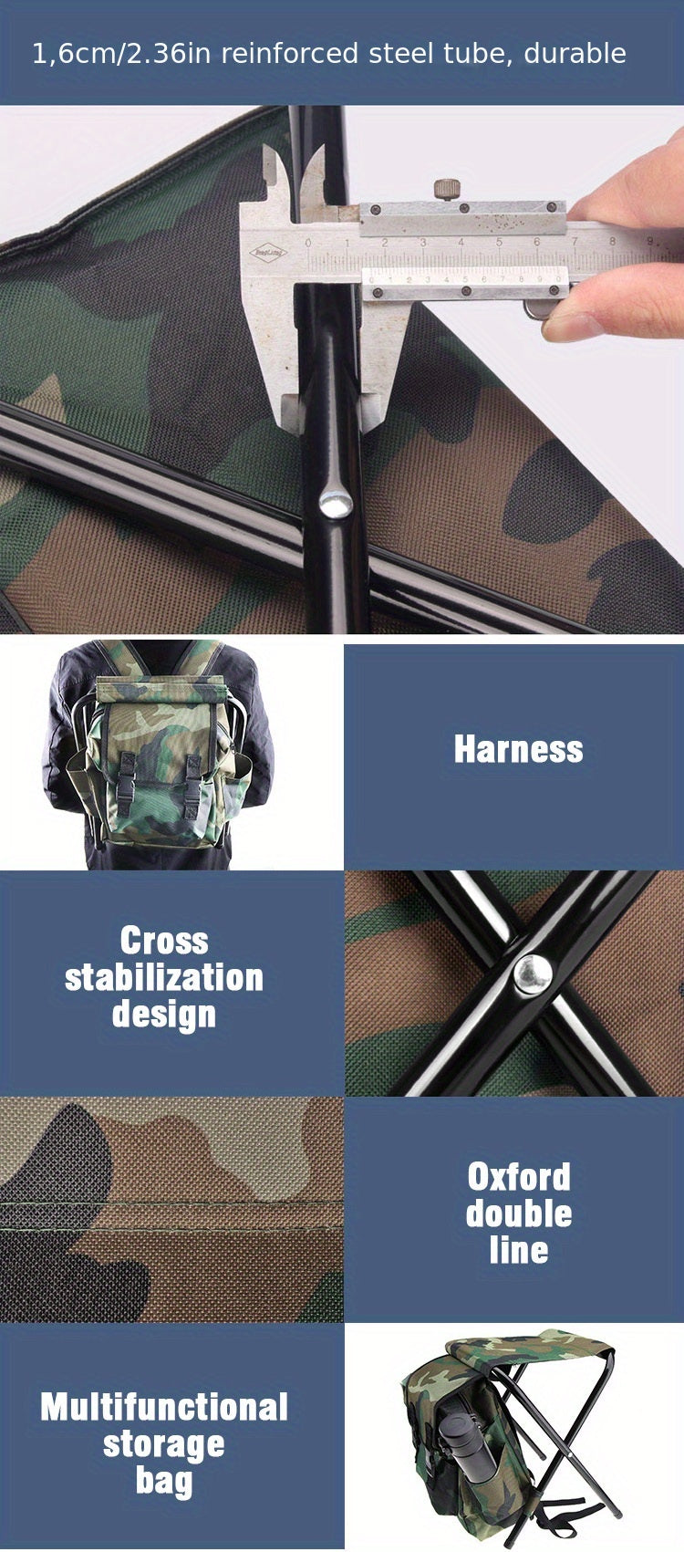 Folding Camping Chair with Backpacking Bag