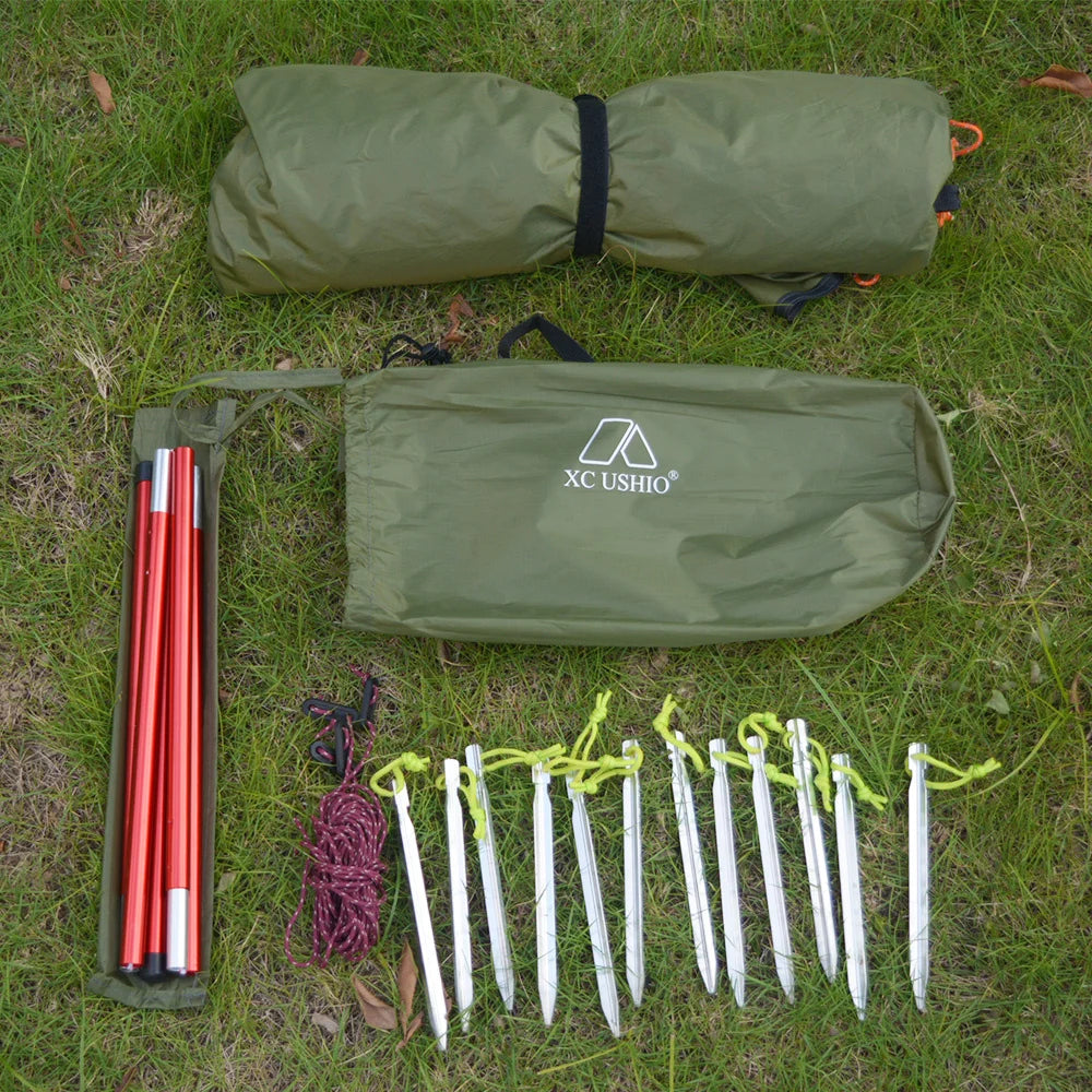 AeroPeak Silnylon Pyramid Tent – Ultralight Rodless Shelter for 3–4 People