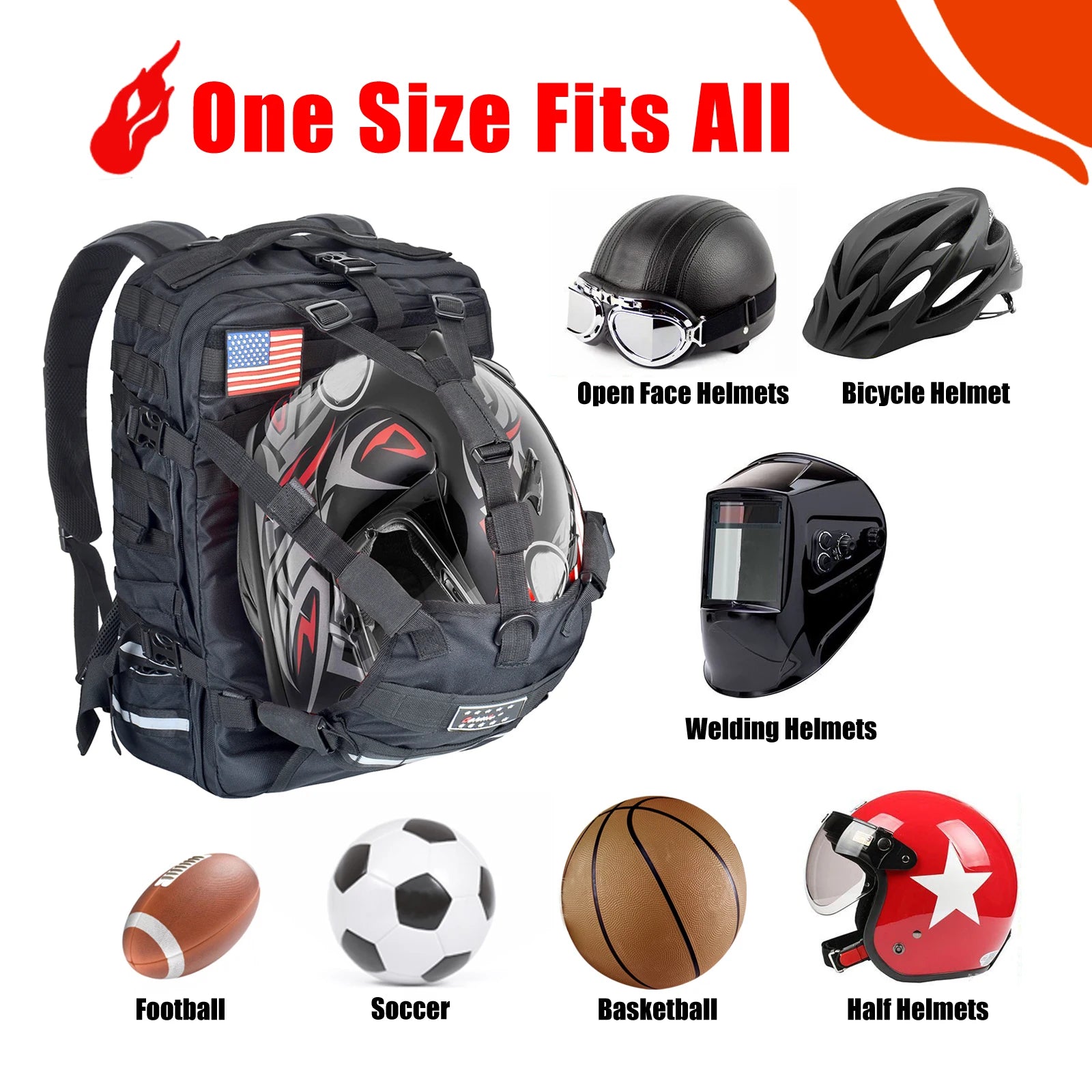 Motorcycle Helmet Backpack Waterproof Large Capacity for Riders Military Molle Systerm Riding Hiking Camping Cycling Accessories