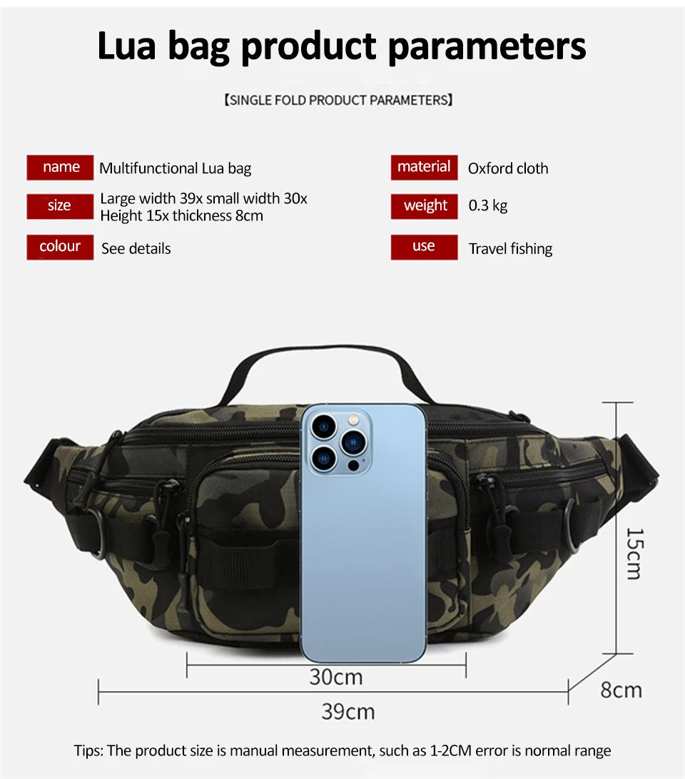 Camping Waist Chest Bag Multifuctional Outdoor Backpack Molle Fishing Lure Bag Shoulder Sling Fanny Pack Sports Hiking Bags