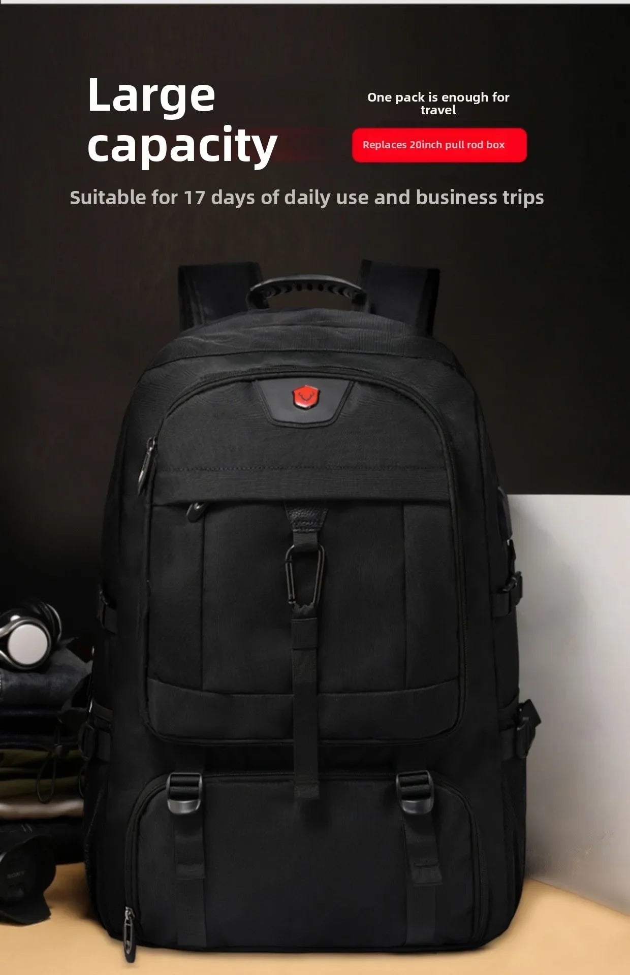 Large capacity men's backpack with high-end feel travel backpacksports outdoor luggage bag mountain climbing bag waterproof