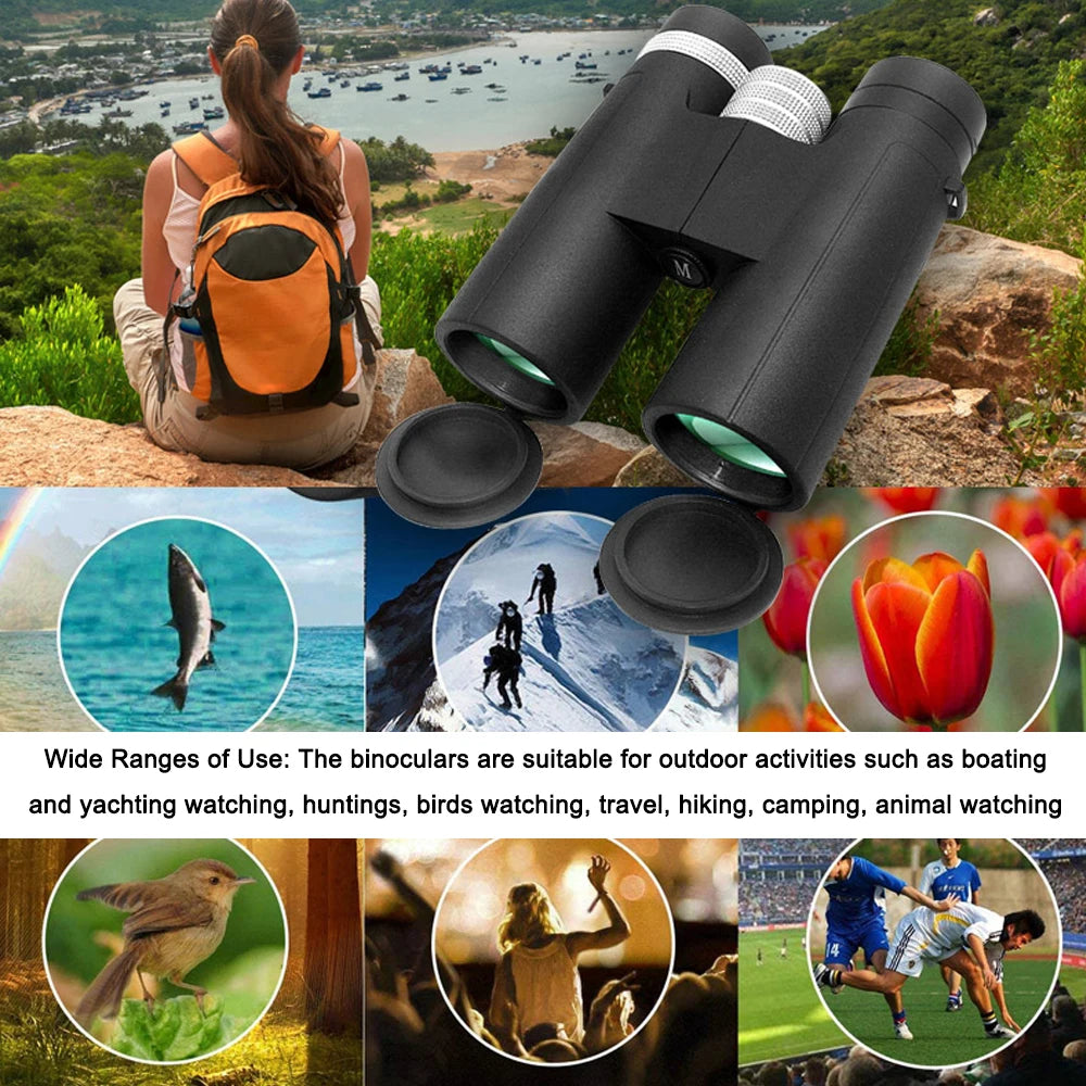 Handheld Portable Binoculars Telescopes 10X Magnify Powerful Binoculars Outdoor Sports Hunting Travelling Boating Birds Watching