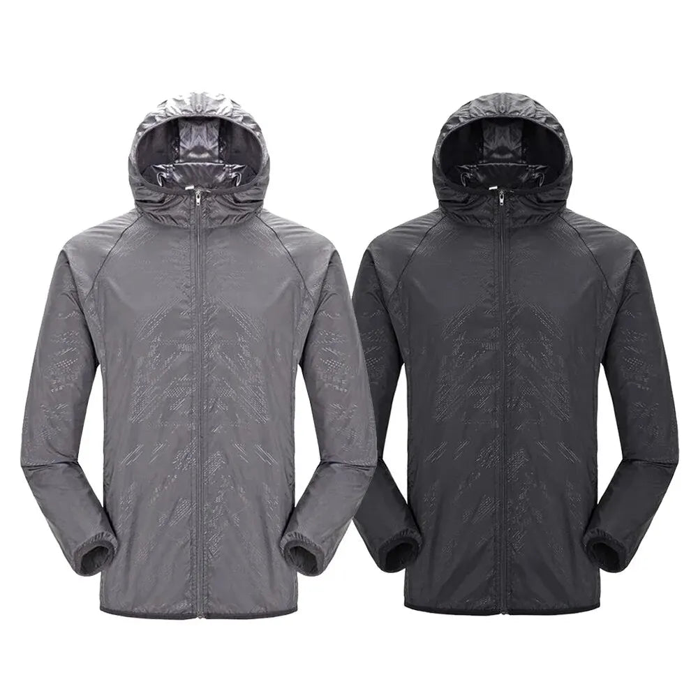 Camping Rain Jacket – Unisex Waterproof Sun Protection Windbreaker