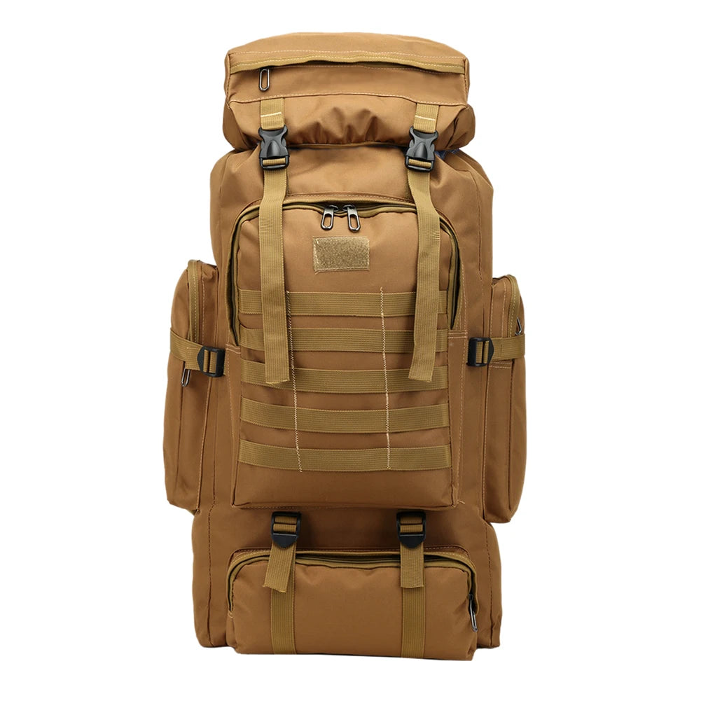 80L Mountaineering Backpack – Large Capacity Waterproof Military Hiking Bag for Men
