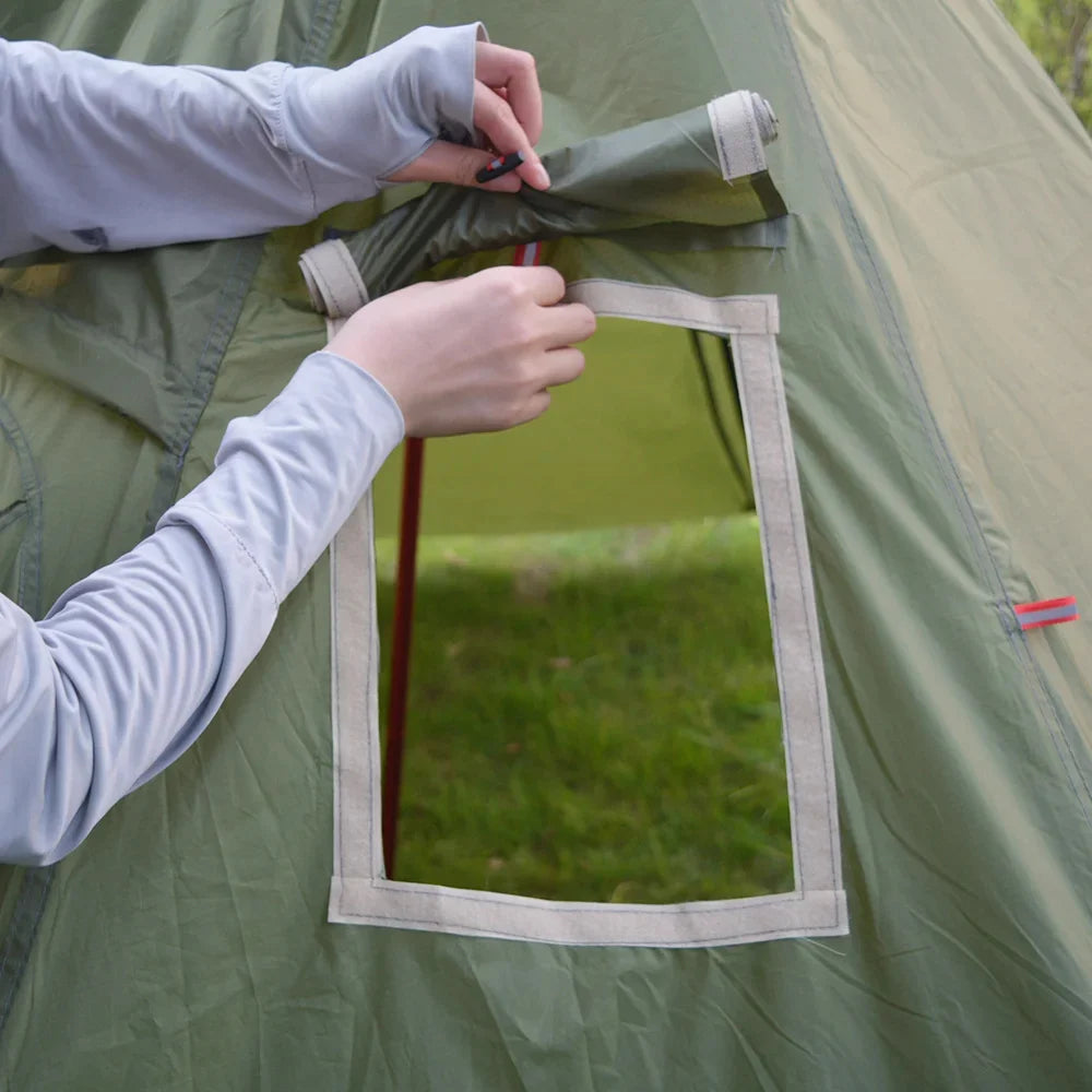 AeroPeak Silnylon Pyramid Tent – Ultralight Rodless Shelter for 3–4 People