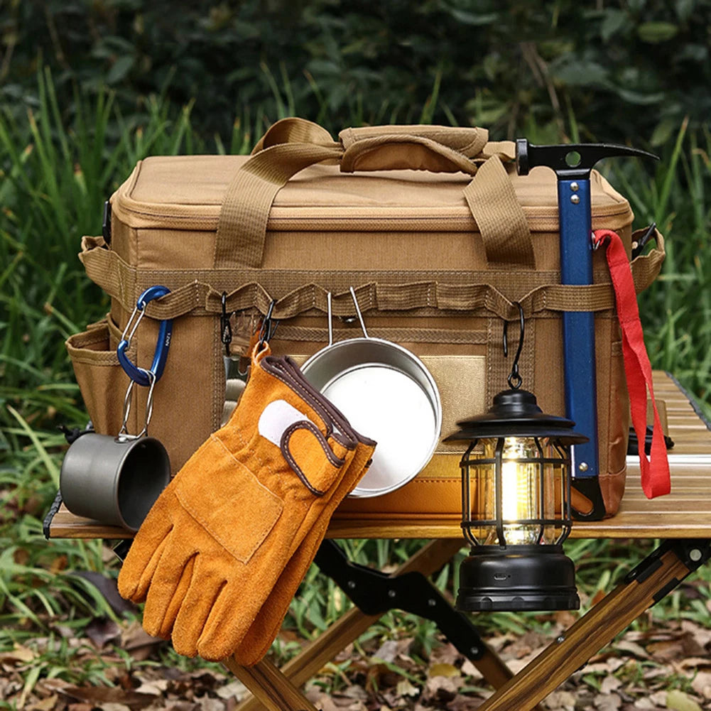 Camping Storage Bag Multi-Functional Outdoor Pack Heavy-Duty Cooking Gear Bag For Camping30L Multi-size Utility Camping Supplies