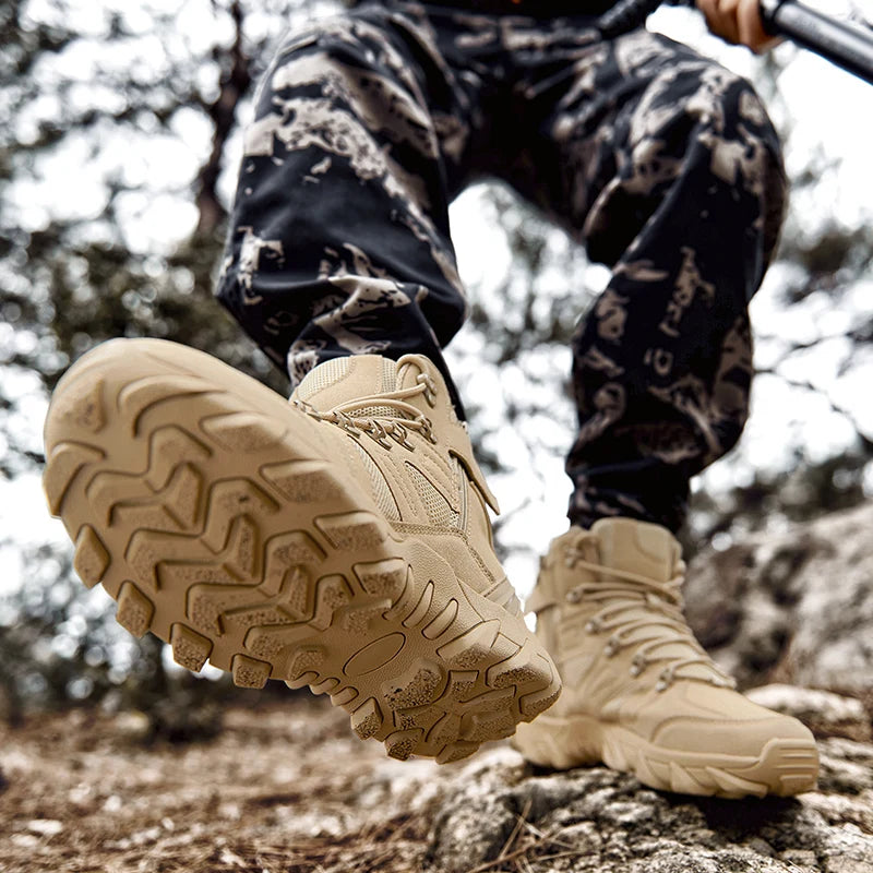 Men’s Tactical Hiking Boots – Military-Style Outdoor Boots with Side Zippers
