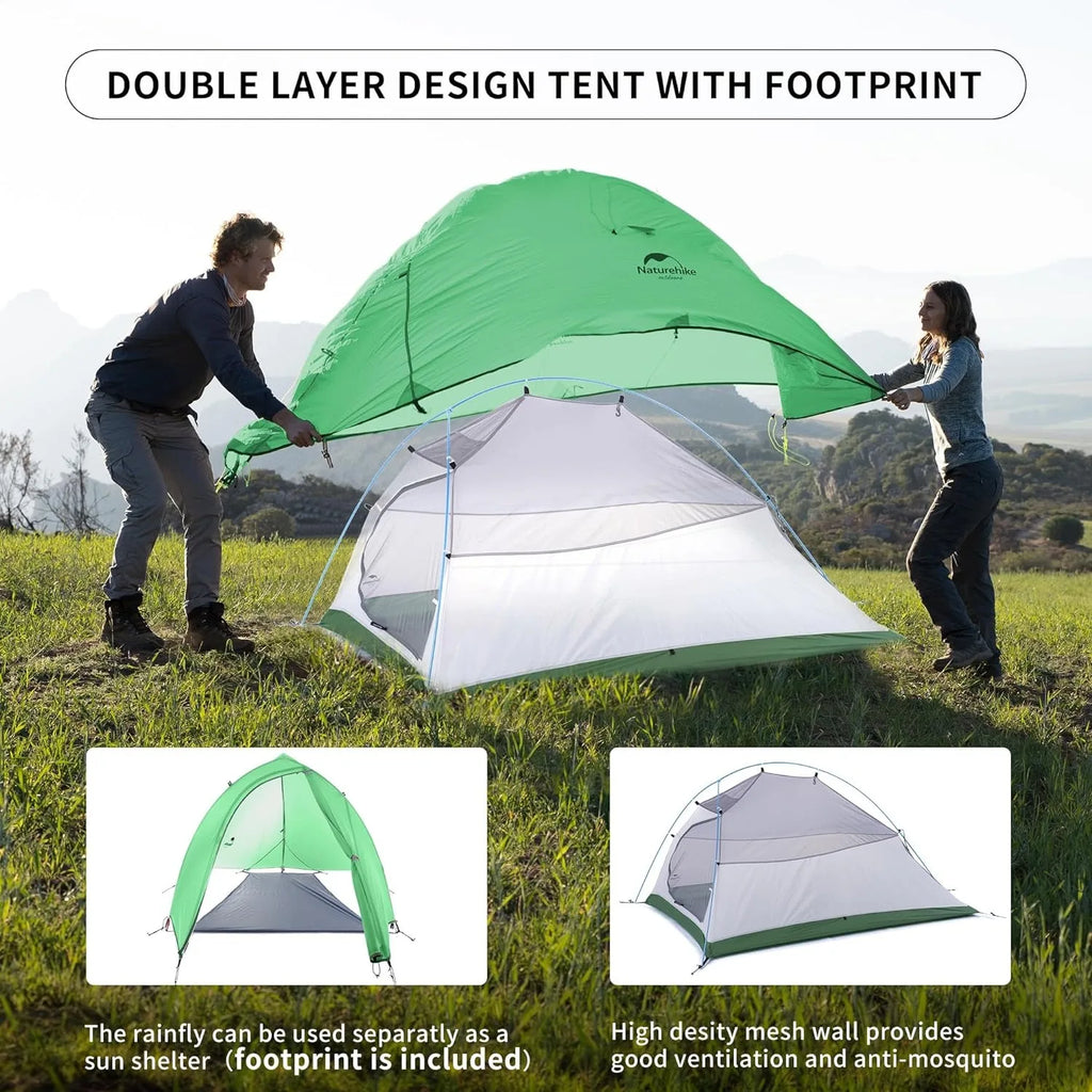 Naturehike Cloud Up – Ultralight 2-Person Camping Tent | Waterproof & Easy Setup