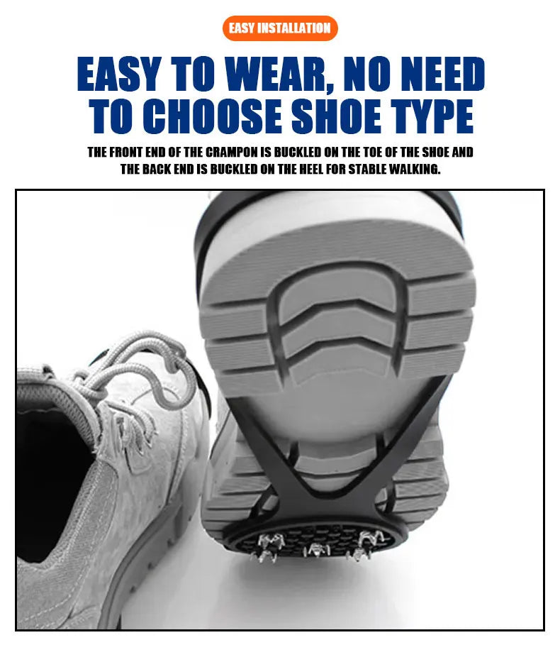 1 pair 5 Studs Anti-Skid Ice Snow Camping Walking Hiking Shoes Winter Safety Boots Universal Professional Climbing Crampons