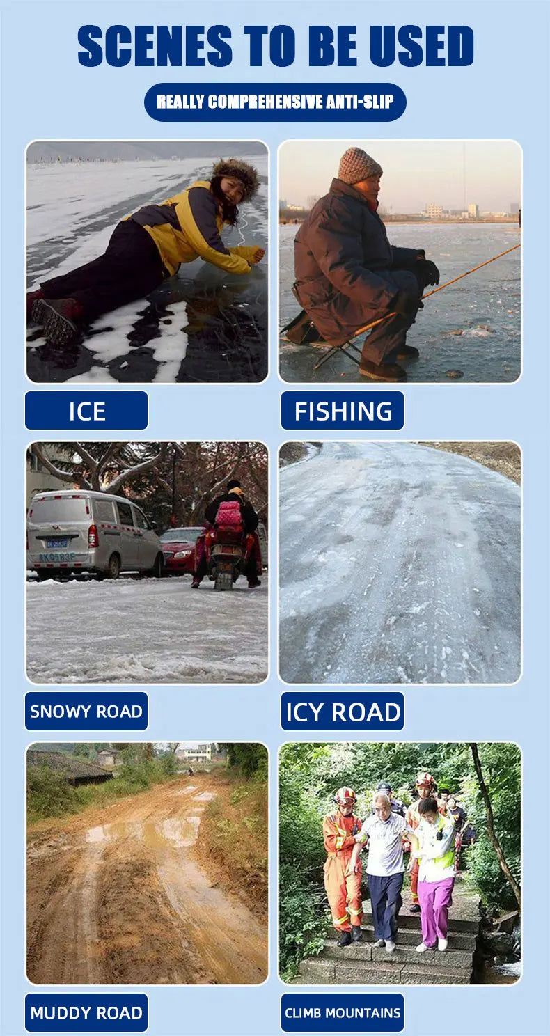 1 pair 5 Studs Anti-Skid Ice Snow Camping Walking Hiking Shoes Winter Safety Boots Universal Professional Climbing Crampons