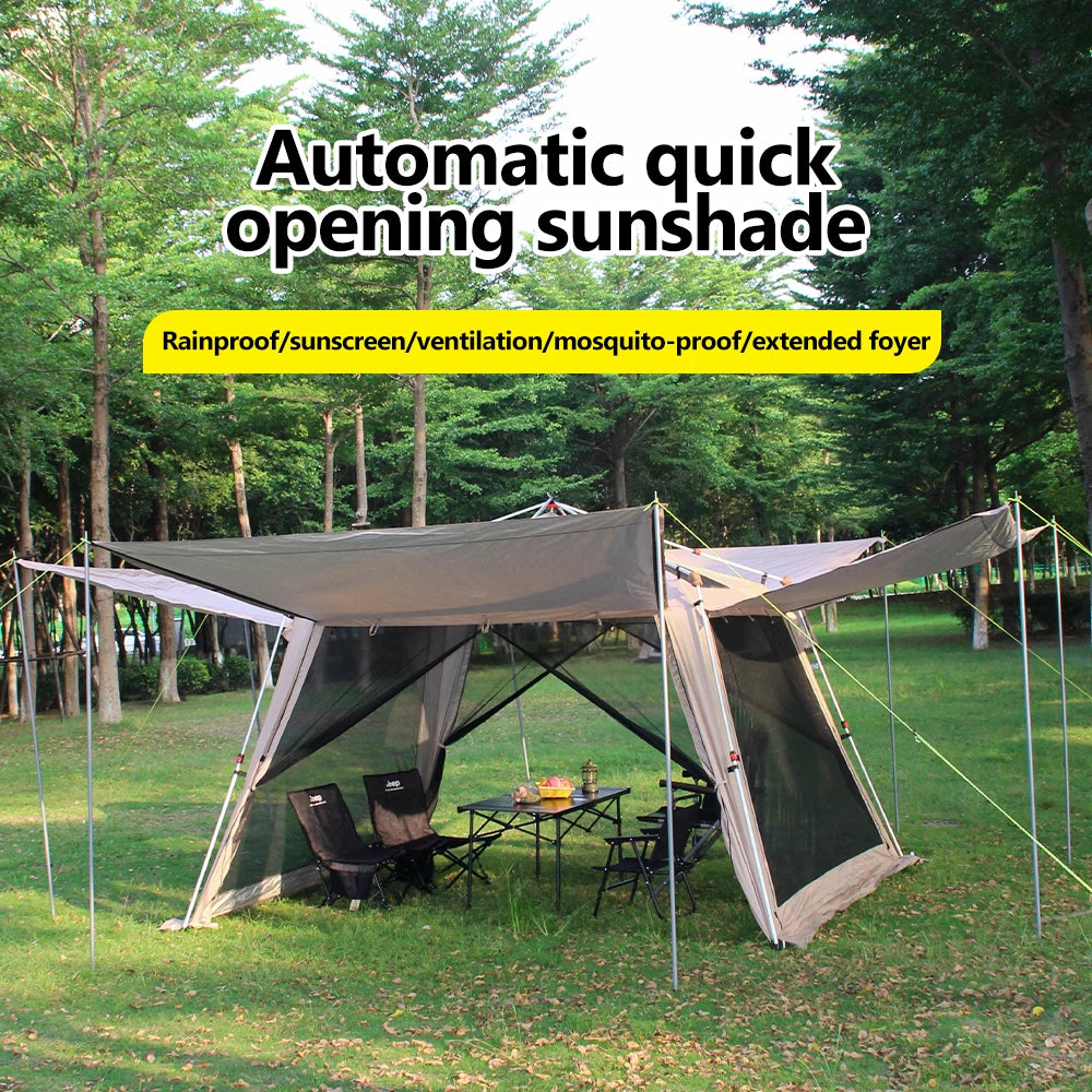 SummitShelter XL – 5-9 Person Waterproof Family Camping Tent | Sun Protection & Durable Oxford Fabric