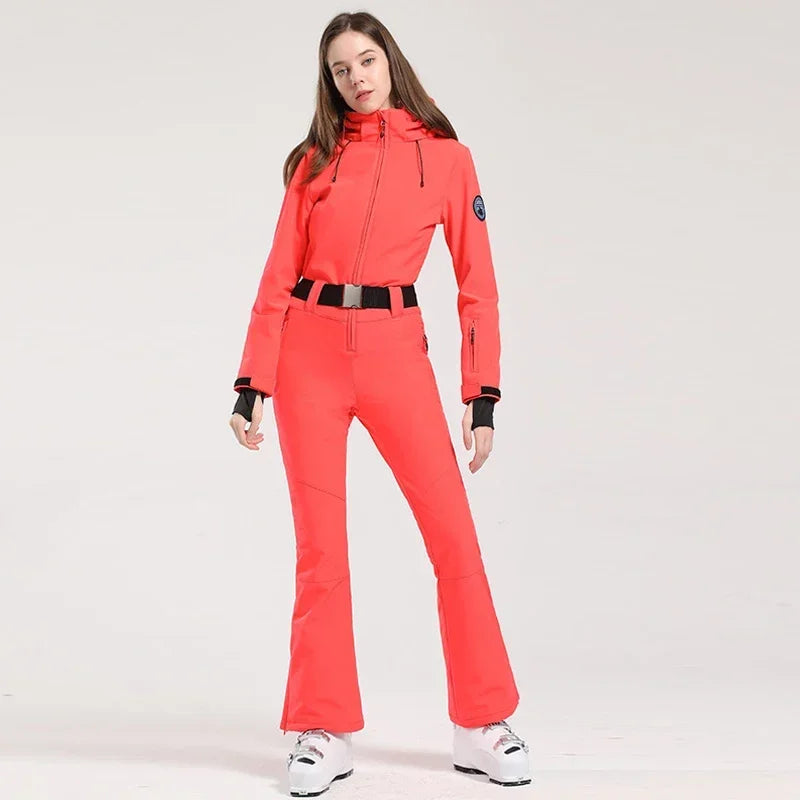 Women's Slim Fit Ski Jumpsuit – Winter One-Piece Snow Suit