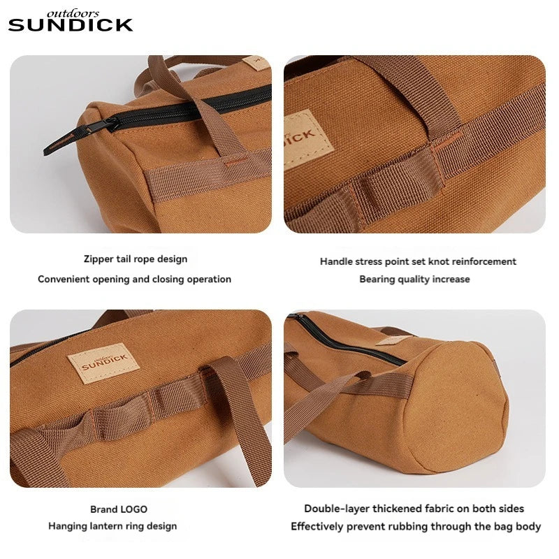 Camping Tent Ground Nail Bag Cylindrical Storage Backpack Portable Miscellaneous Pouch Outdoor Storage Toolkit Hiking Accessorie