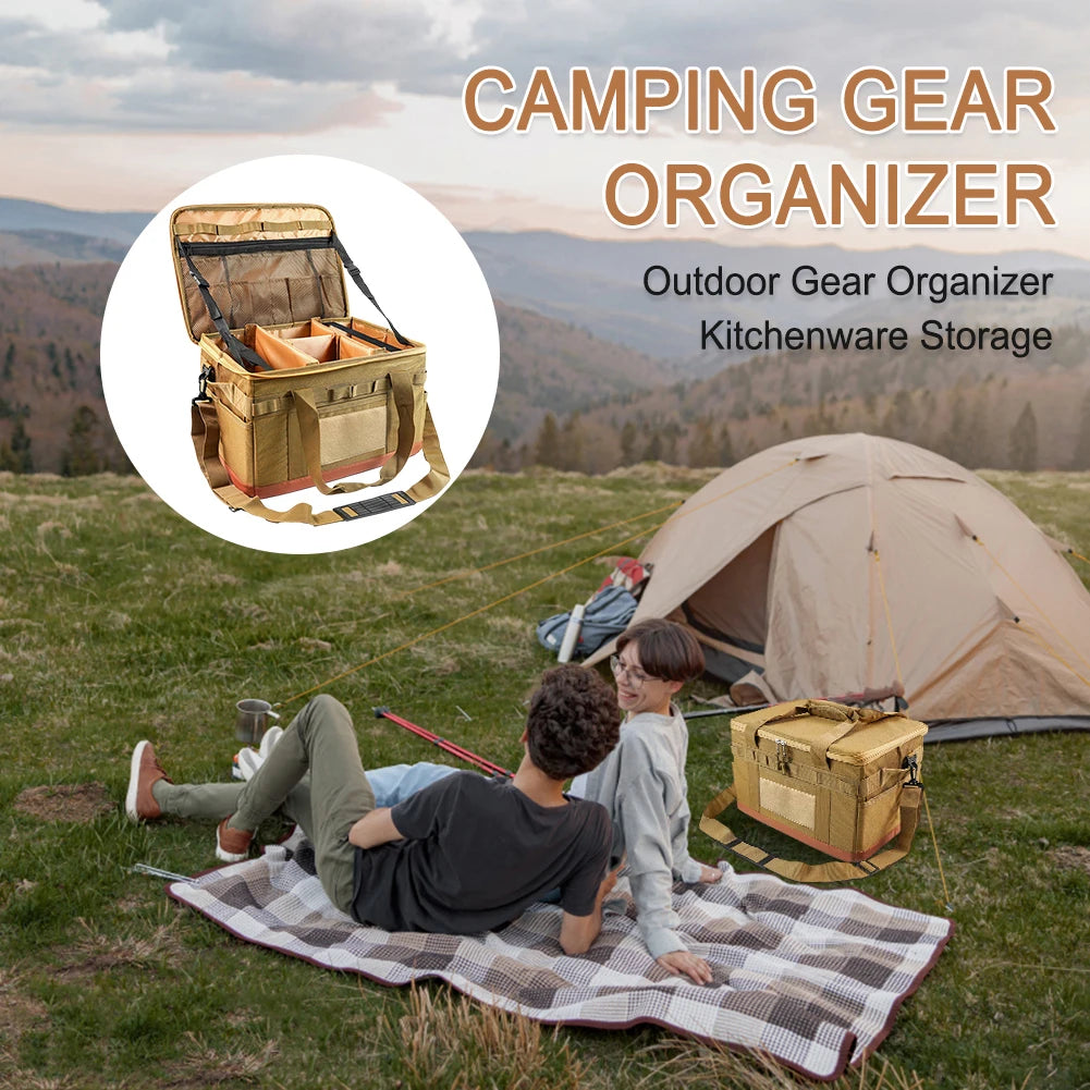 Camping Storage Bag Multi-Functional Outdoor Pack Heavy-Duty Cooking Gear Bag For Camping30L Multi-size Utility Camping Supplies