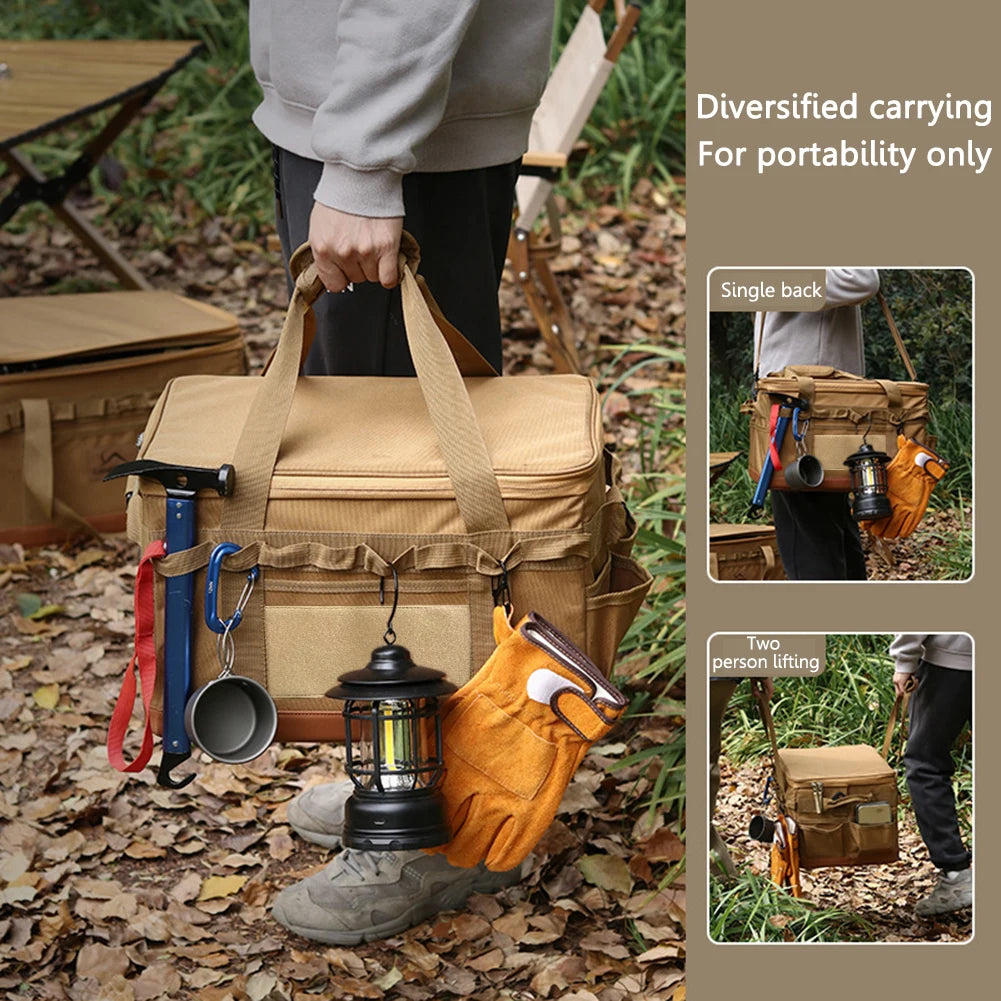 Camping Storage Bag Multi-Functional Outdoor Pack Heavy-Duty Cooking Gear Bag For Camping30L Multi-size Utility Camping Supplies