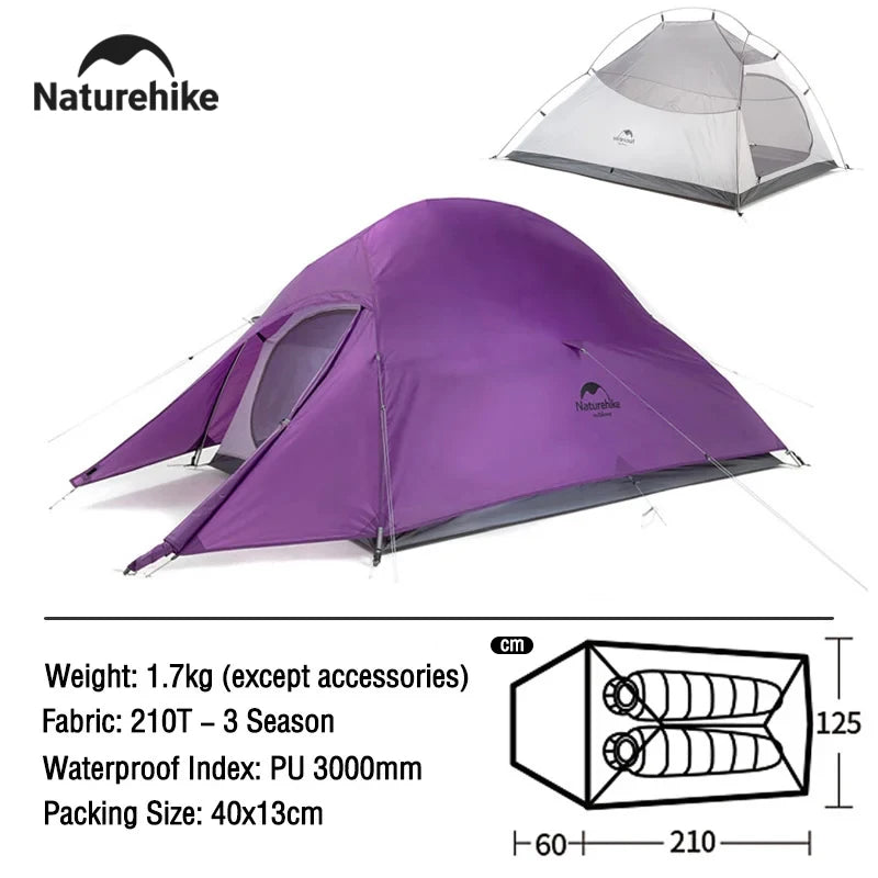 Naturehike Cloud Up – Ultralight 2-Person Camping Tent | Waterproof & Easy Setup