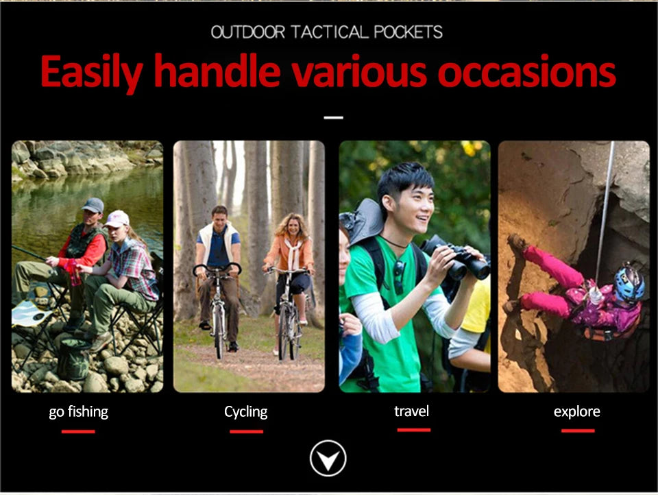 Camping Waist Chest Bag Multifuctional Outdoor Backpack Molle Fishing Lure Bag Shoulder Sling Fanny Pack Sports Hiking Bags