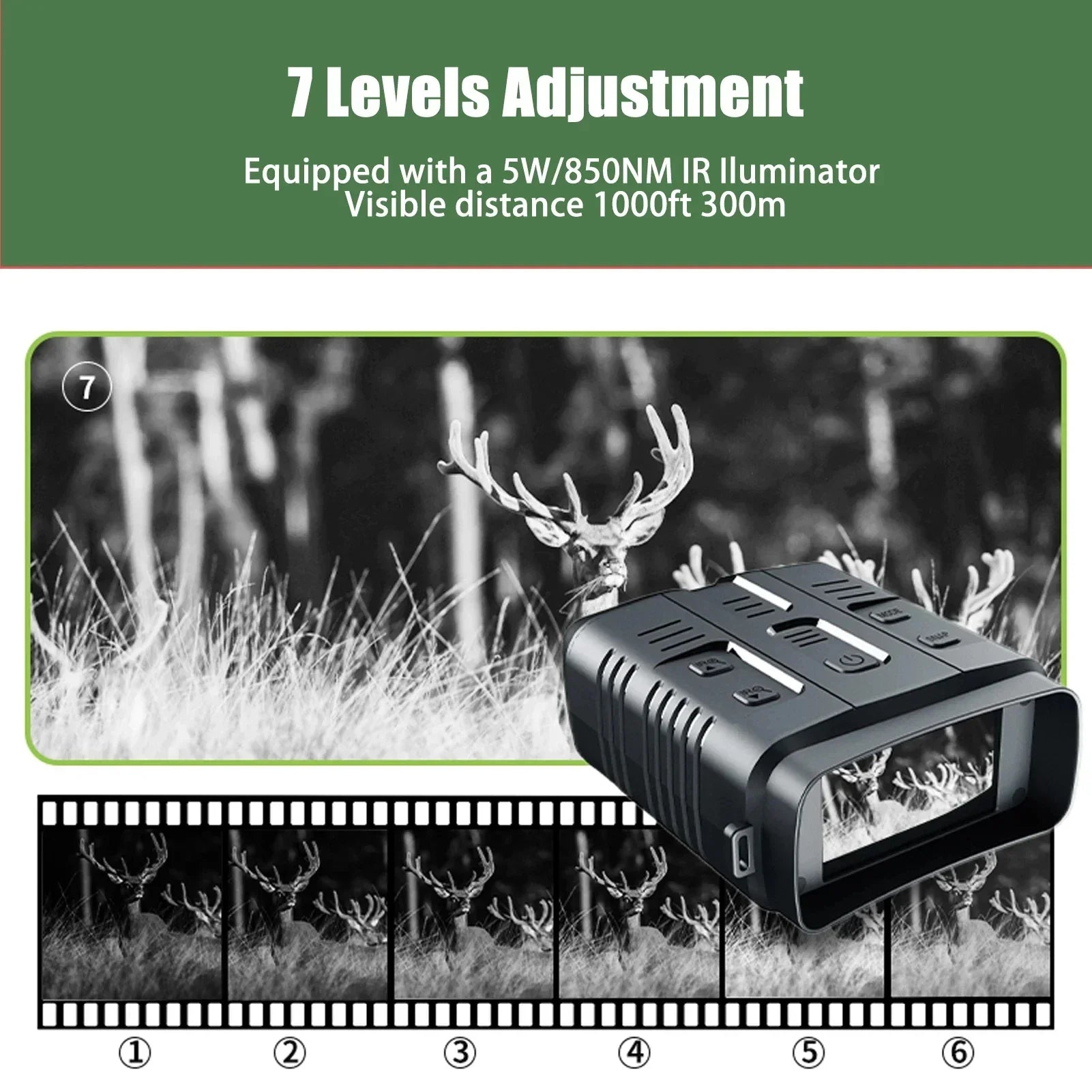 4K Night Vision Binoculars – 10x Digital Zoom 800m Range 8W Infrared WiFi Telescope for Hunting & Camping with Video Recording