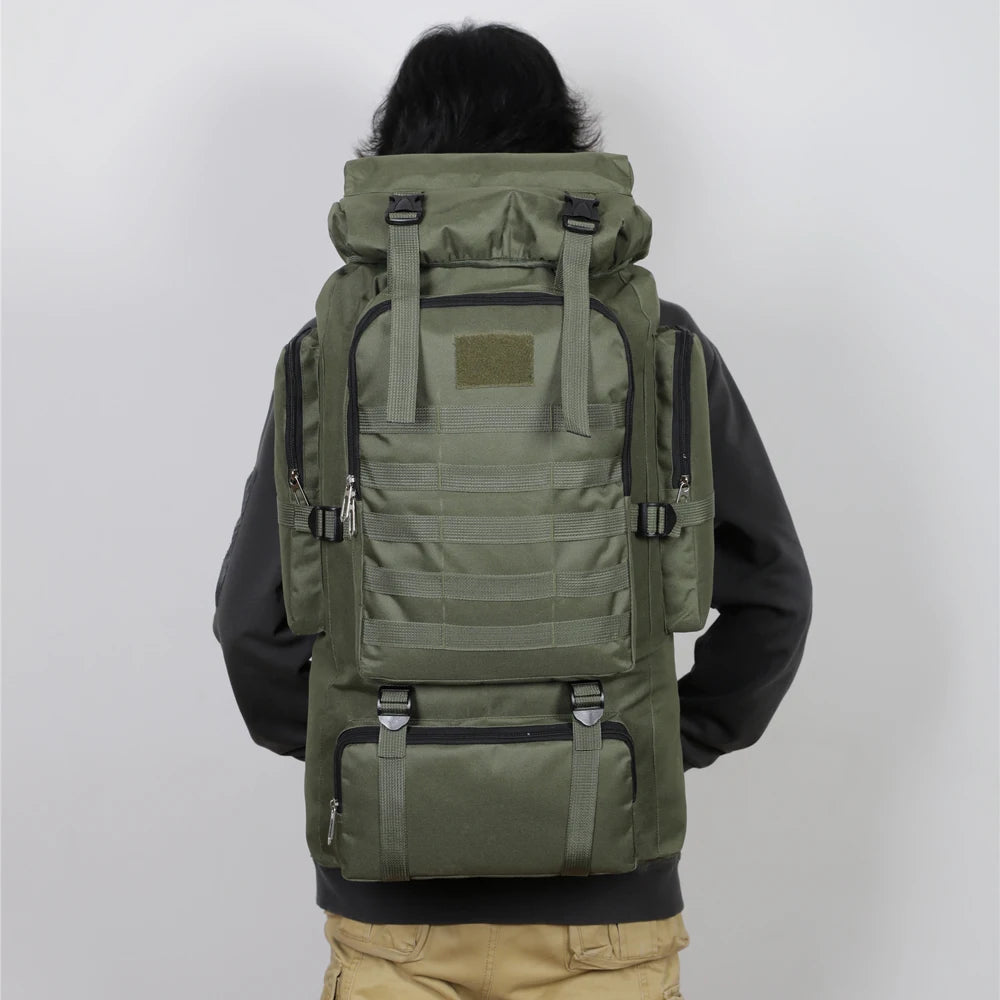 Large Capacity Hiking Backpack – Canvas Outdoor Tactical Rucksack
