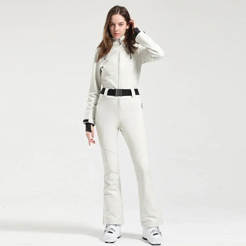 Women's Slim Fit Ski Jumpsuit – Winter One-Piece Snow Suit