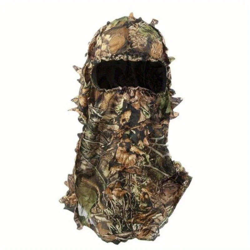 1pc 3D Camouflage Leafy Hat & Full Face Mask – Turkey Camo Hunting Gear