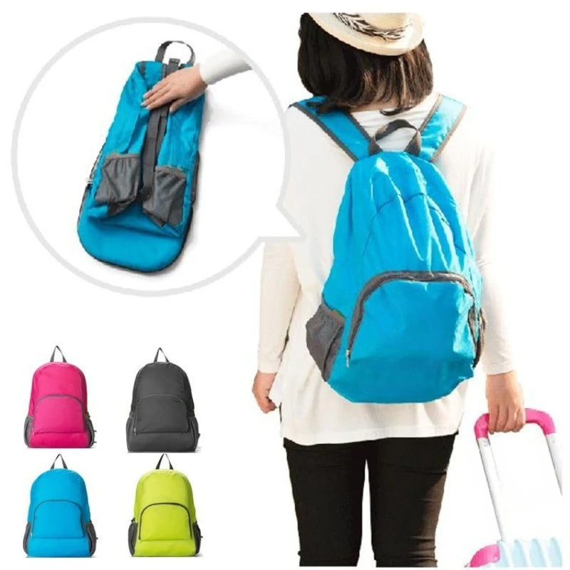 1pc Outdoor Waterproof Foldable Mountain Backpack High-Capacity Wear-Resisting Hike Travel School Cycling Nylon Camping Storage
