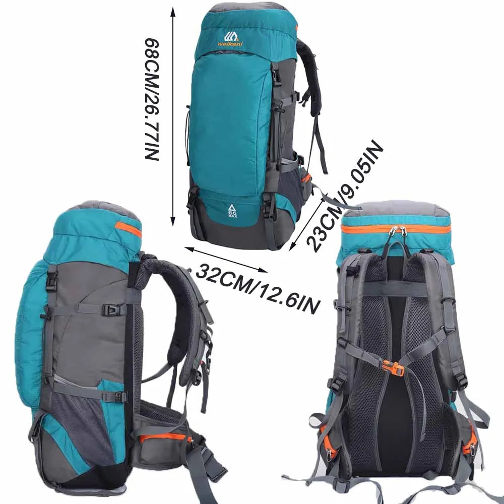 65L Travel Hiking Backpack – Waterproof Camping & Climbing Rucksack
