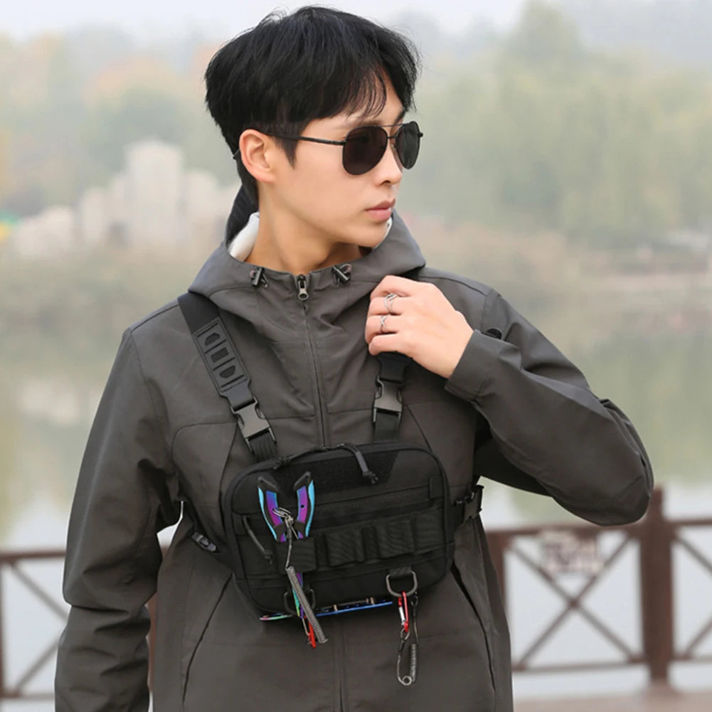 Fishing Chest Bag with Adjustable Straps Climbing Camping Backpack Large Capacity Travel Vest Backpack Outdoor Cycling Bag