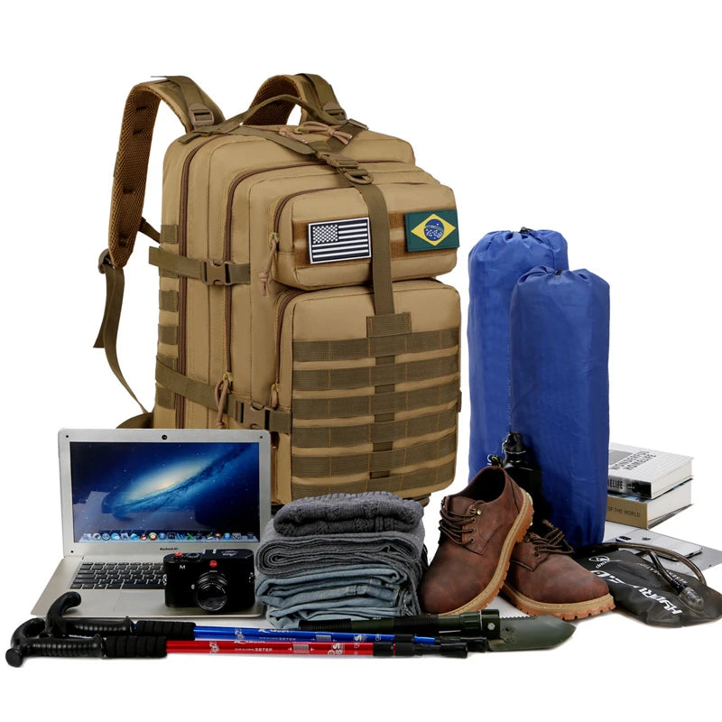 Large Capacity Waterproof Outdoor Travel Backpacks for Men Multi Pockets Durable Tactical Bag Camping Hiking Oxford Backpack