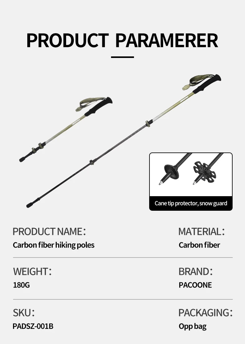 PeakLance™ Carbon Fiber Trekking Pole – Precision. Power. Packability.