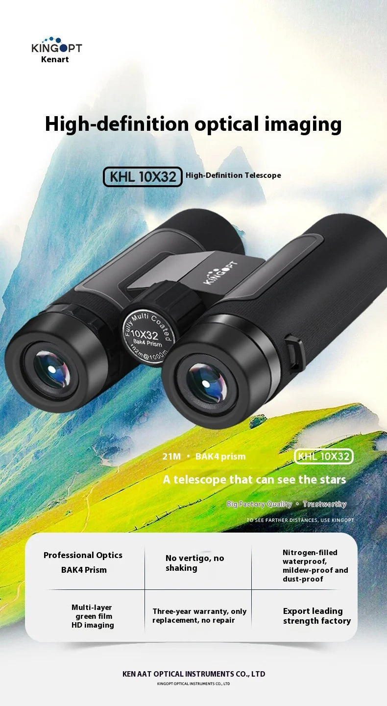 10x 32 Binoculars Portable HD High-powered Outdoor Multifunctional Telescope Outdoor Camping Climbing