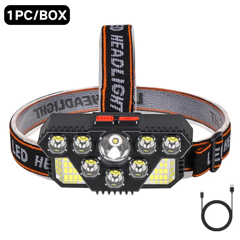 8 safety lights, various lights can be switched, multi-angle adjustment and sufficient light for hiking.