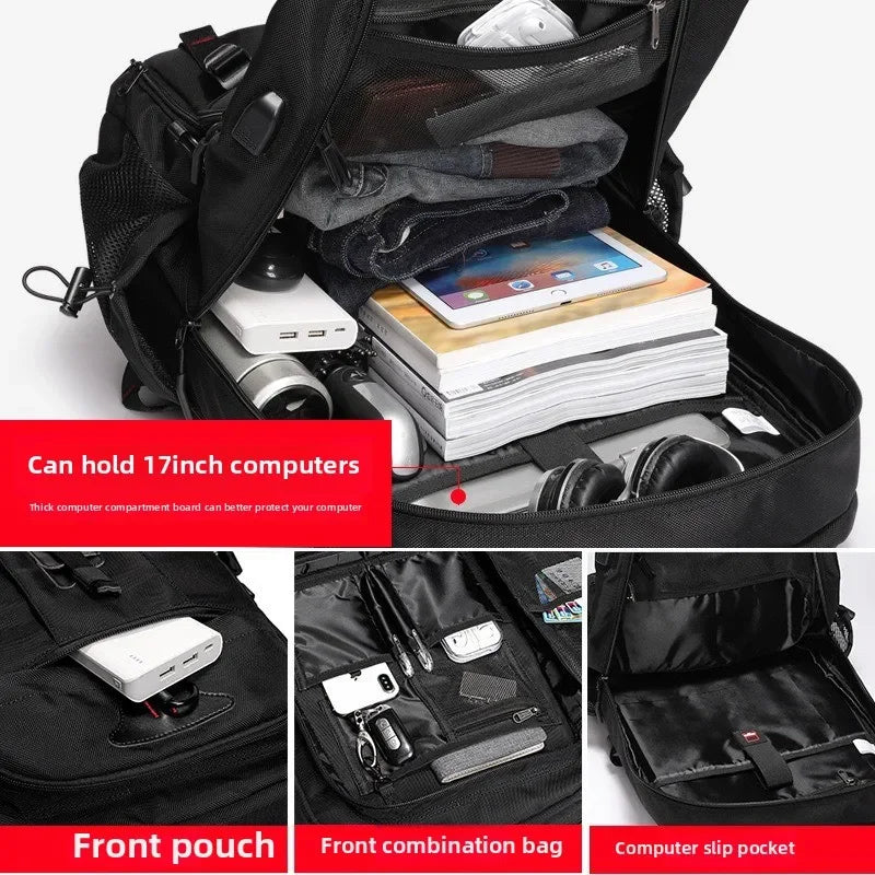 Large capacity men's backpack with high-end feel travel backpacksports outdoor luggage bag mountain climbing bag waterproof
