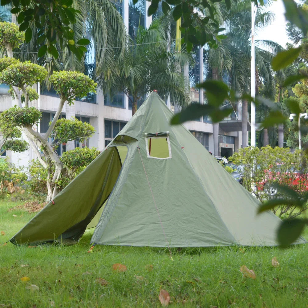 AeroPeak Silnylon Pyramid Tent – Ultralight Rodless Shelter for 3–4 People