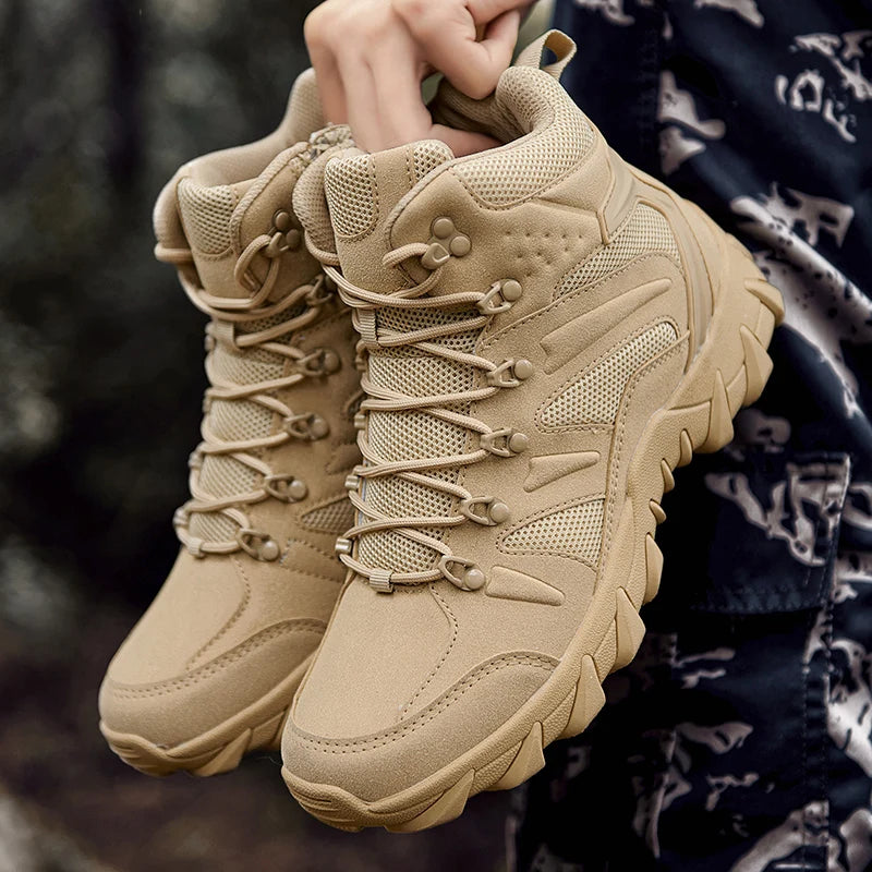 Men’s Tactical Hiking Boots – Military-Style Outdoor Boots with Side Zippers