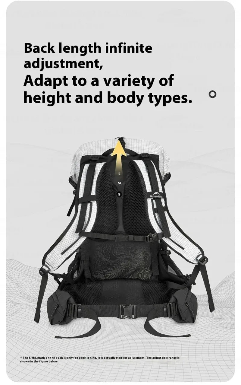Naturehike 40L Ergonomic Camping Backpack Large Capacity Men's Hiking Backpack with Rain Cover Outdoor Travel Hiking Backpack