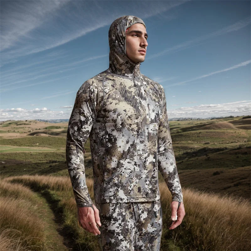 Ainfad Core Lightweight Camouflage Hoodie – Mask Pullover for Hunting & Fishing