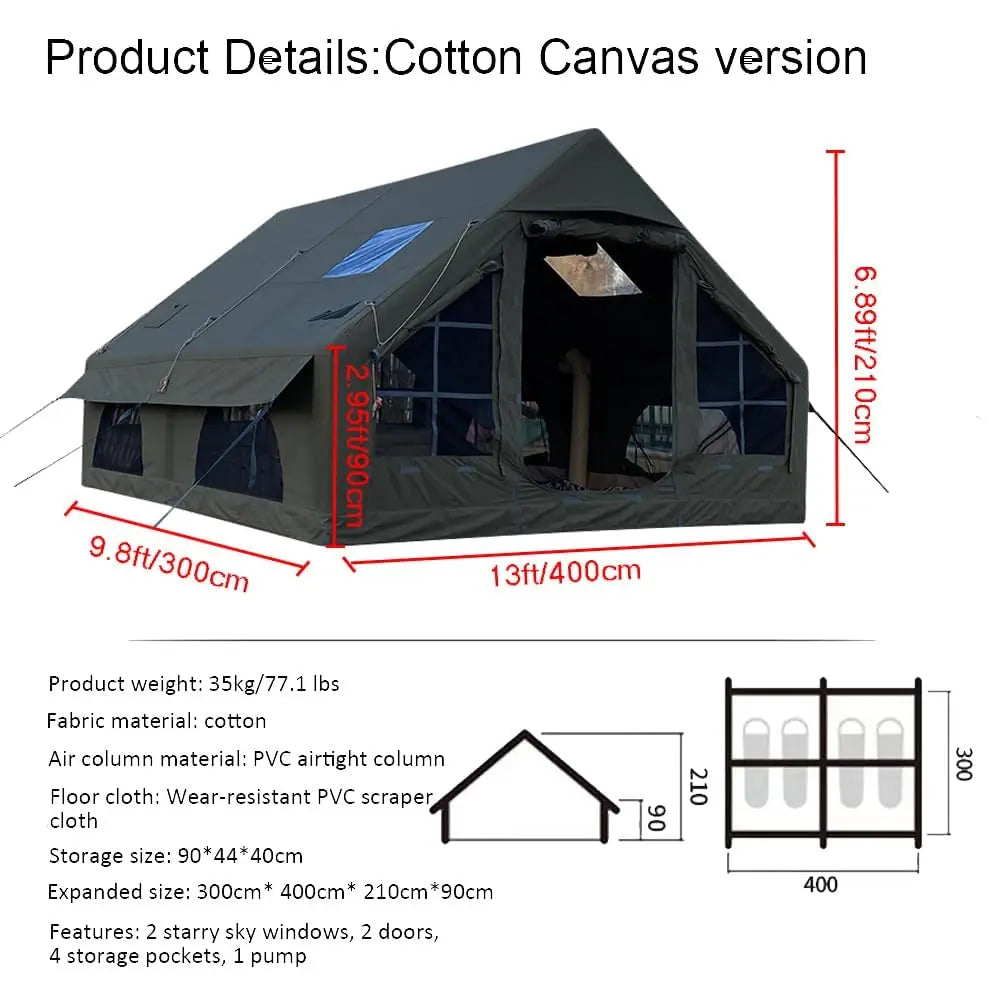 Inflatable Camping Tent – Large, Durable & Luxury (6–10 Person)