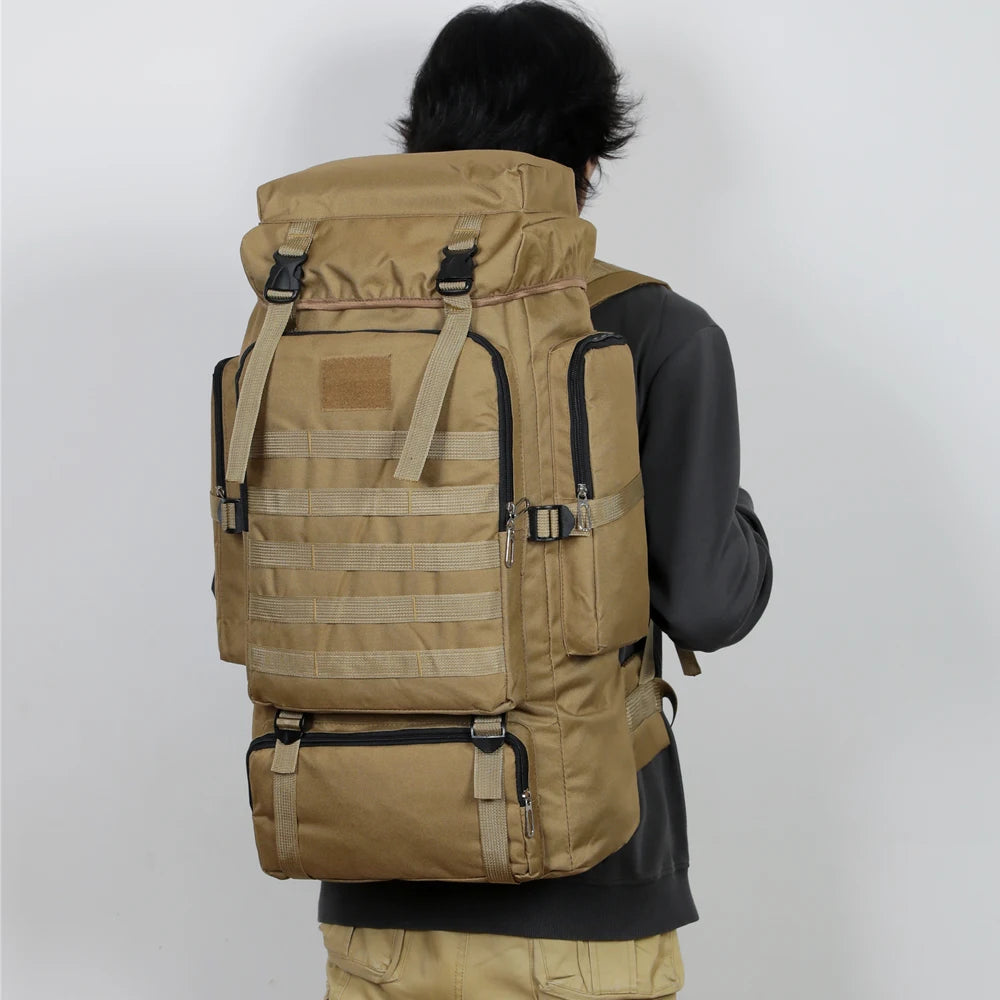 Large Capacity Hiking Backpack – Canvas Outdoor Tactical Rucksack