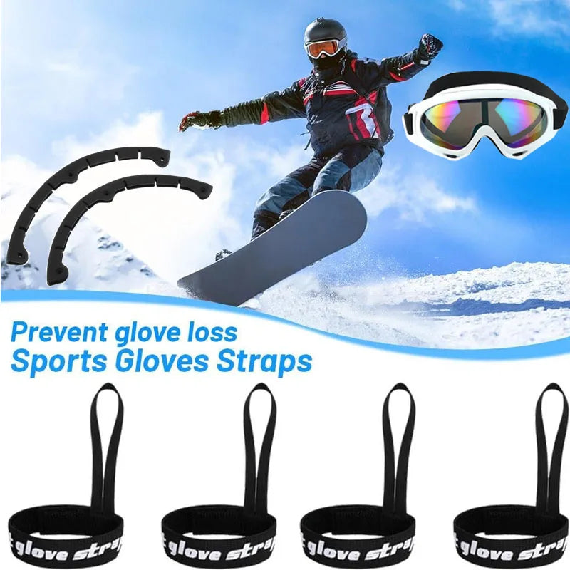 Sport Glove Safety Straps – Elastic Wrist Leash for Ski & Snowboard Gloves