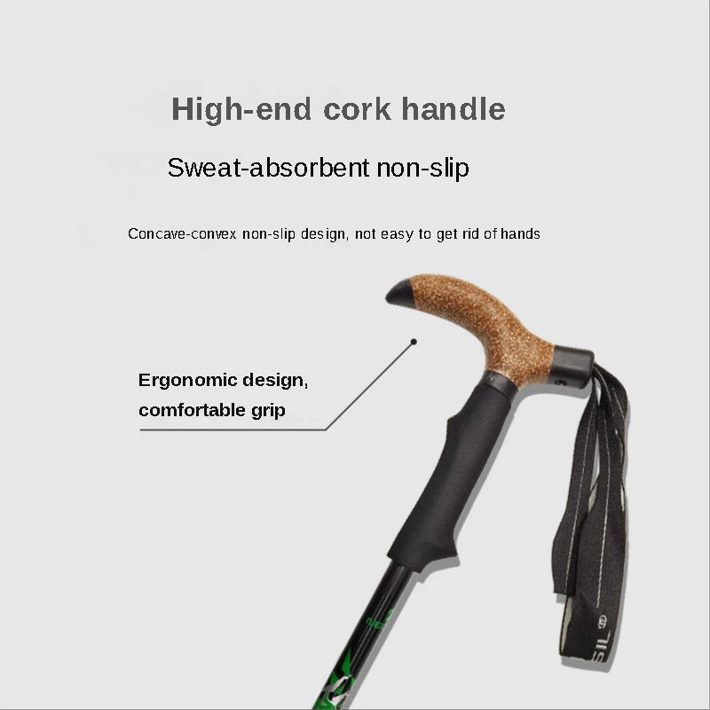 PathGuard™ Foldable Trekking Pole – Compact Strength for Every Journey