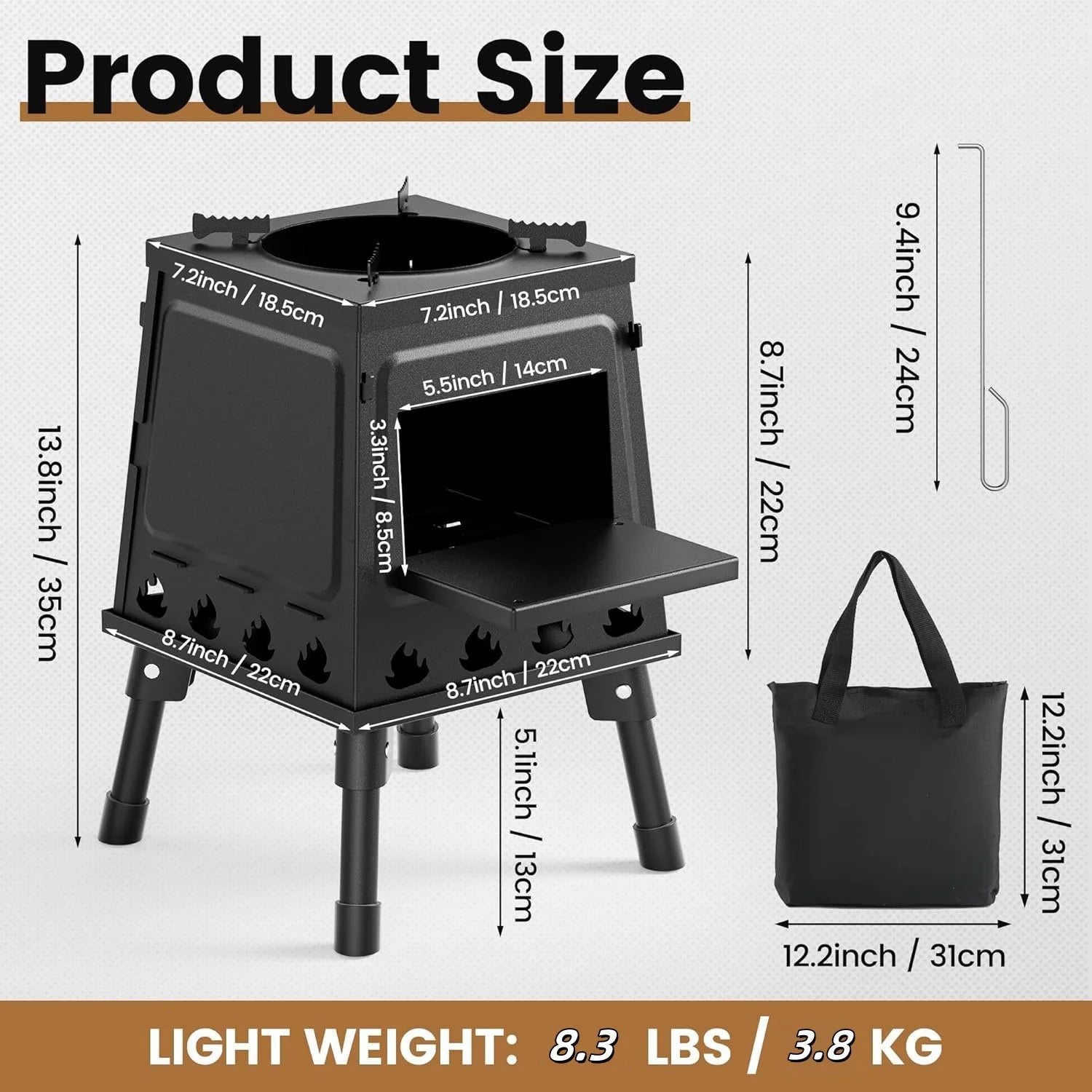 FireLite™ Portable Wood Stove – Your Compact Campfire Companion