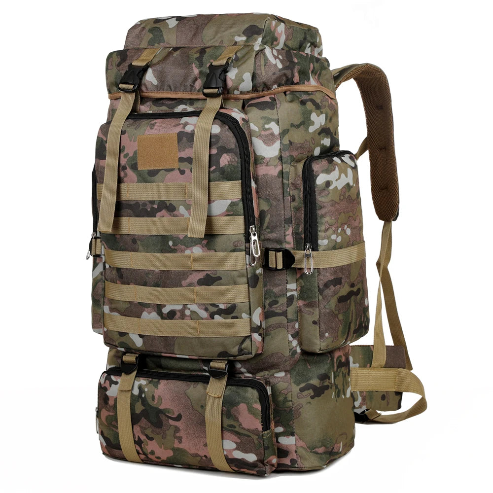 Large Capacity Hiking Backpack – Canvas Outdoor Tactical Rucksack