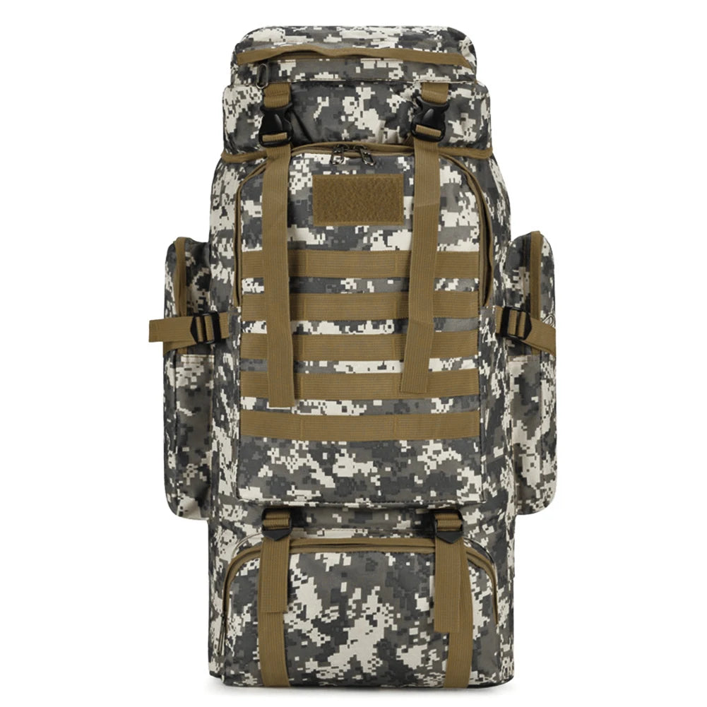 80L Mountaineering Backpack – Large Capacity Waterproof Military Hiking Bag for Men